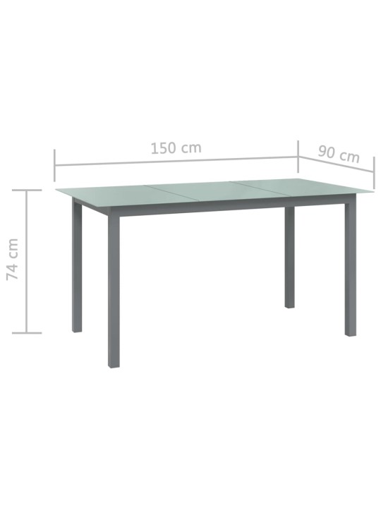 7-osaline aiamööbli komplekt, alumiinium, must