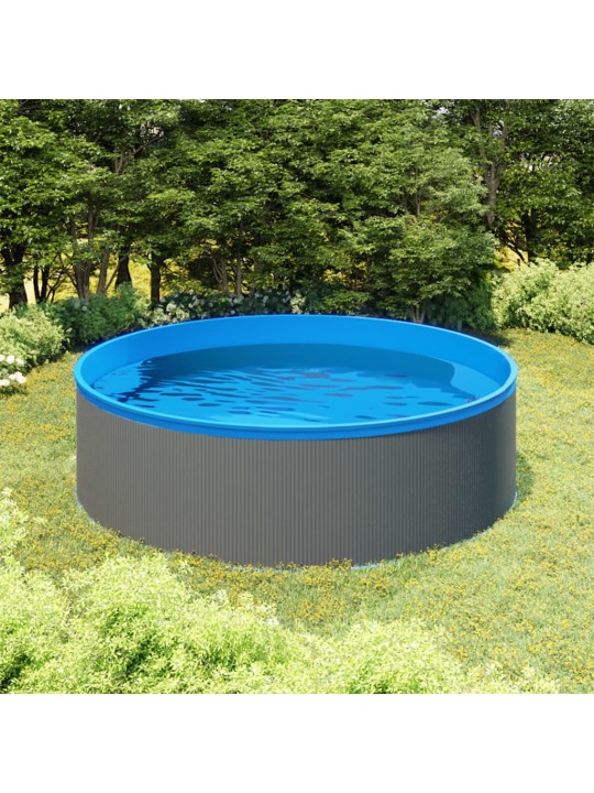 Lastebassein rippuva pinnapuhastaja ja pumbaga 350x90 cm hall