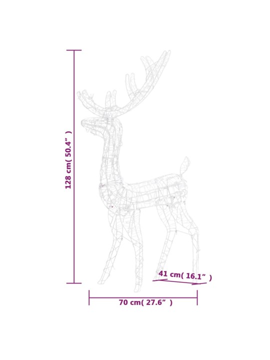 Akrüülist põhjapõder, 140 LEDi, 120 cm, soe valge