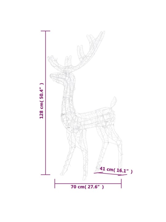 Akrüülist põhjapõder, 140 LEDi, 120 cm, värviline