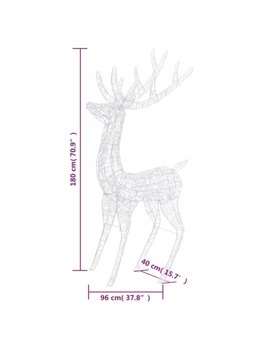 Xxl akrüülist põhjapõder, 250 LEDiga, 180 cm, värviline