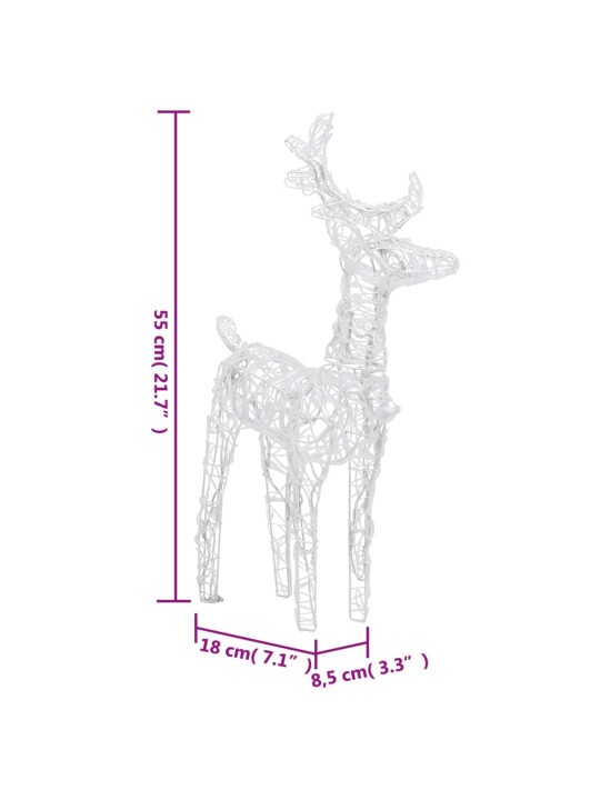 Põhjapõdrad saaniga, jõulukaunistus, 160 LEDi, 130 cm akrüül