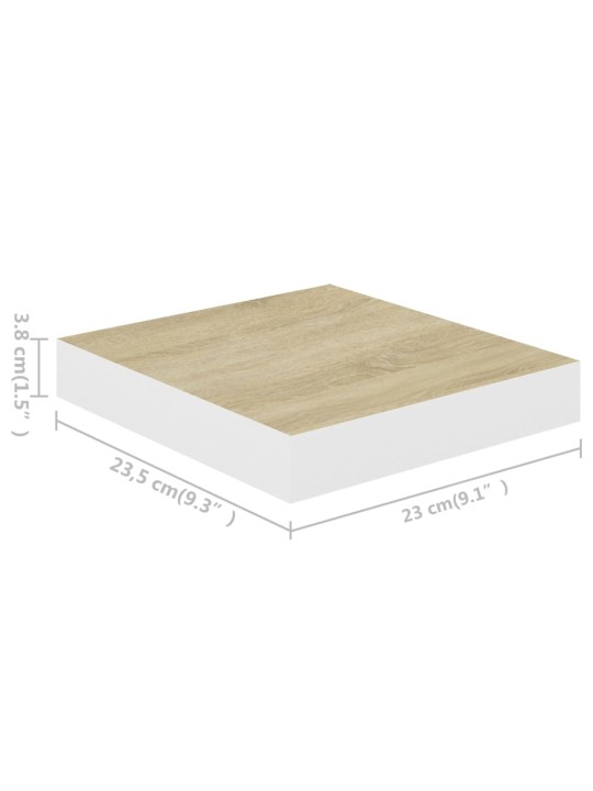 Seinariiulid, 4 tk, tamm ja valge, 23 x 23,5 x 3,8 cm mdf