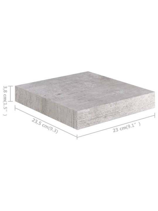 Seinariiulid, 2 tk, betoonhall, 23 x 23,5 x 3,8 cm mdf