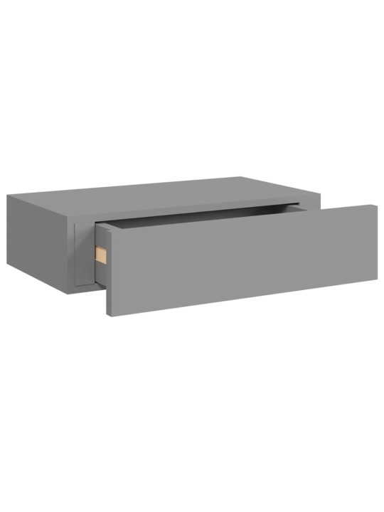 Sahtlitega seinariiulid, 2 tk, hall, 40x23,5x10 cm mdf