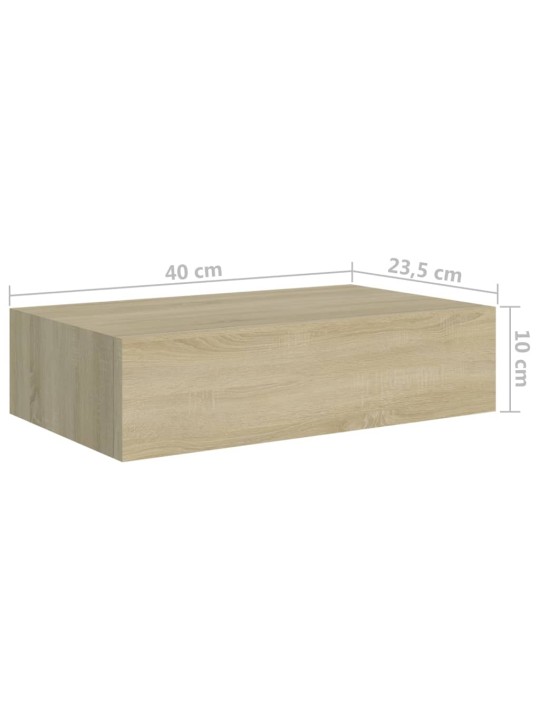 Sahtliga seinariiul, tamm 40x23,5x10 cm mdf