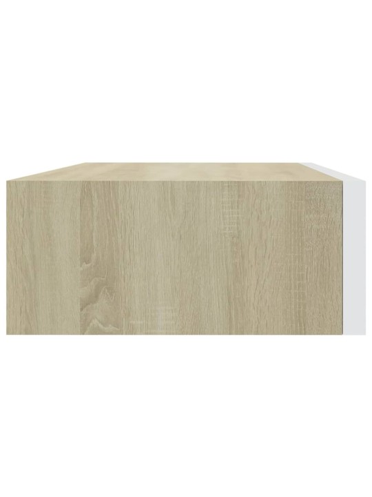 Sahtlitega seinariiulid, 2tk, tamm ja valge, 40x23,5x10 cm mdf