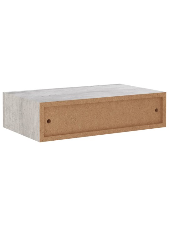 Sahtlitega seinariiulid, 2tk, betoonhall, 40 x 23,5 x 10cm mdf