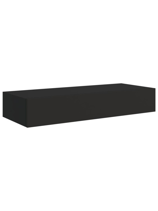 Sahtlitega seinariiulid, 2 tk, must, 60 x 23,5 x 10 cm, mdf