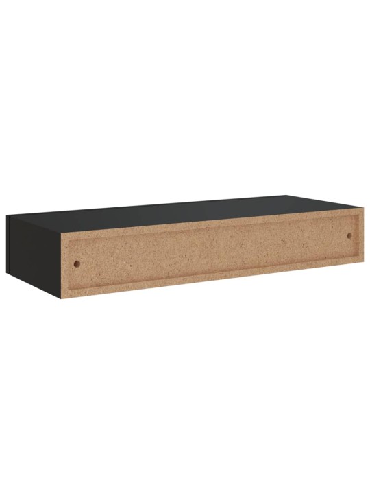 Sahtlitega seinariiulid, 2 tk, must, 60 x 23,5 x 10 cm, mdf