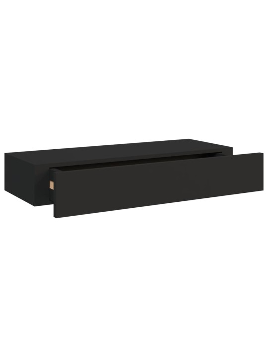 Sahtlitega seinariiulid, 2 tk, must, 60 x 23,5 x 10 cm, mdf