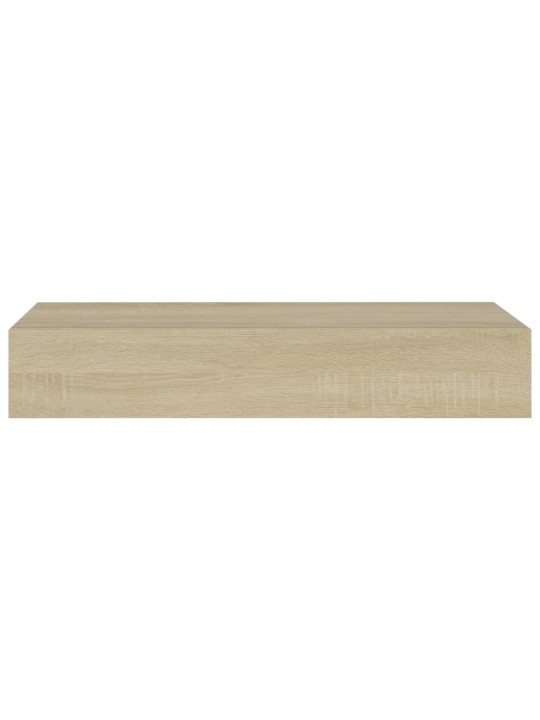 Sahtlitega seinariiulid, 2 tk, tamm, 60 x 23,5 x 10 cm, mdf