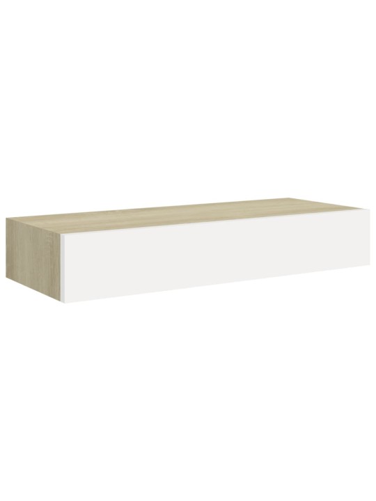 Sahtliga seinariiulid, 2 tk, tamm ja valge, 60x23.5x10cm, mdf