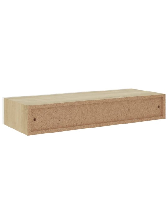 Sahtliga seinariiulid, 2 tk, tamm ja valge, 60x23.5x10cm, mdf