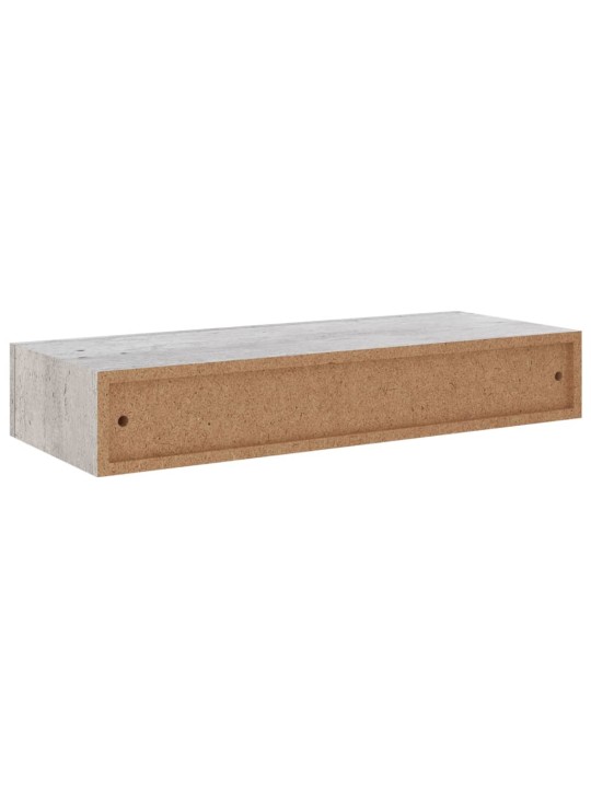 Sahtliga seinariiulid, 2 tk, betoonhall, 60x23.5x10cm, mdf