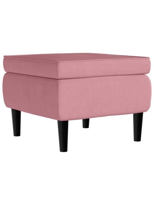 Pink puidust jalgadega, roosa, samet