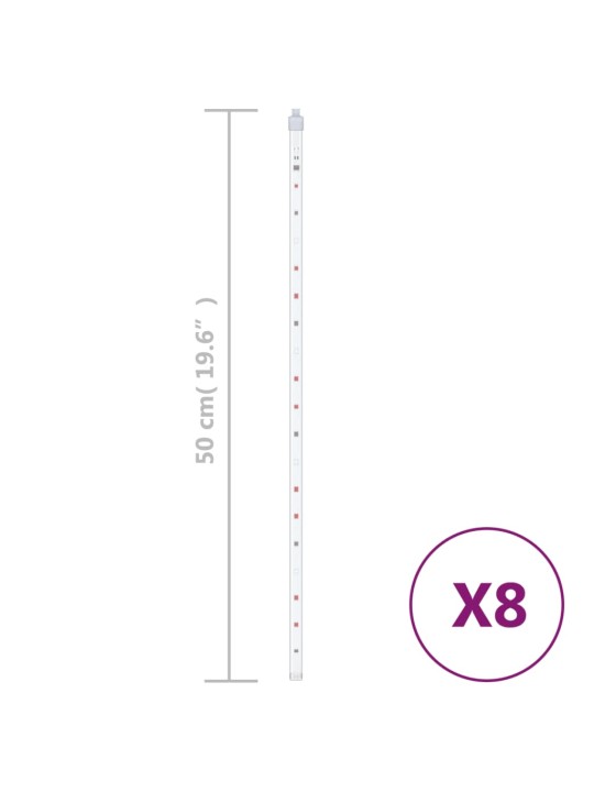 Meteoorvalgusti, 8 tk, 50 cm, värviline, 288 LEDi, tuppa/õue