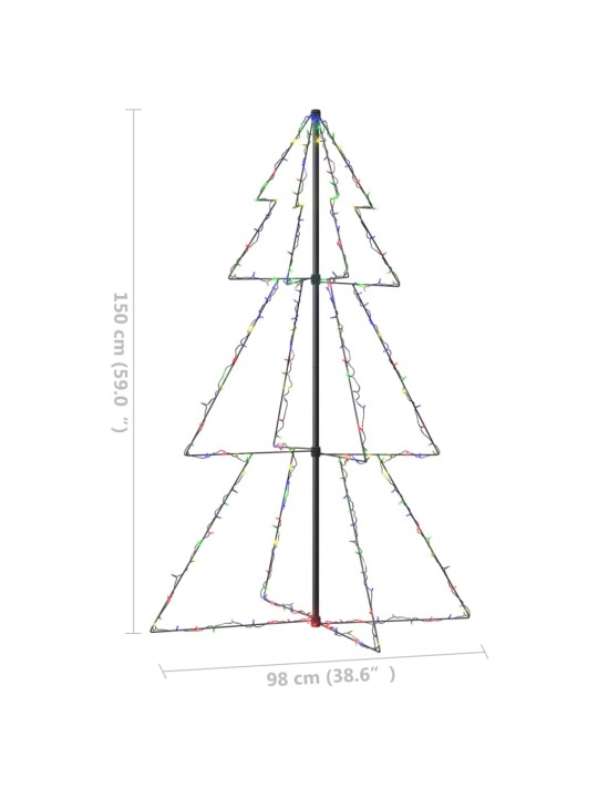 Koonusekujuline jõulupuu 200 LEDi, tuppa ja õue, 98x150 cm