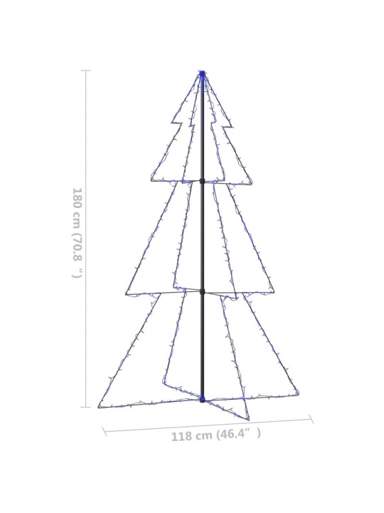 Koonusekujuline jõulupuu 240 LEDi, tuppa ja õue, 118x180 cm