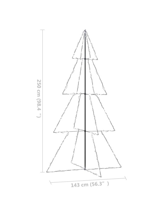 Koonusekujuline jõulupuu 360 LEDi, tuppa ja õue, 143x250 cm