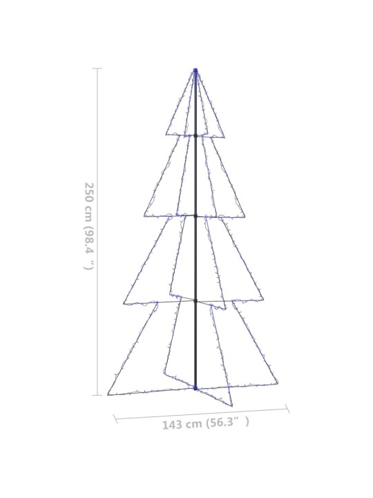 Koonusekujuline jõulupuu 360 LEDi, tuppa ja õue, 143x250 cm