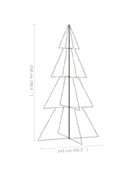 Koonusekujuline jõulupuu 360 LEDi, tuppa ja õue, 143x250 cm