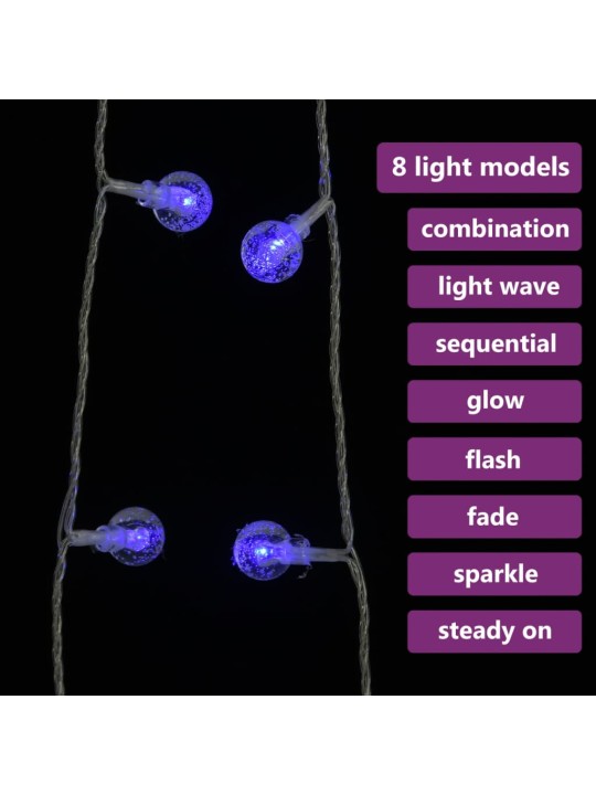 Haldjatulede kett 20 m, 200 LEDi, sinine, 8 funktsiooni