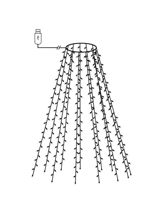 Kuusetuled, võrk, 150 ledi, külm valge valgus, 150 cm