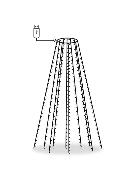 Kuusetuled, võrk, 250 ledi, külm valge valgus, 250 cm