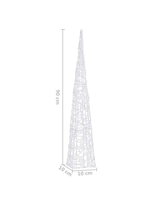 Akrüülist valguskoonus, LED-tuli, külm valge 90 cm