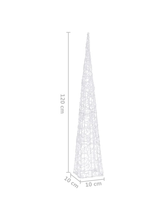 Akrüülist valguskoonus, LED-tuli, külm valge 120 cm