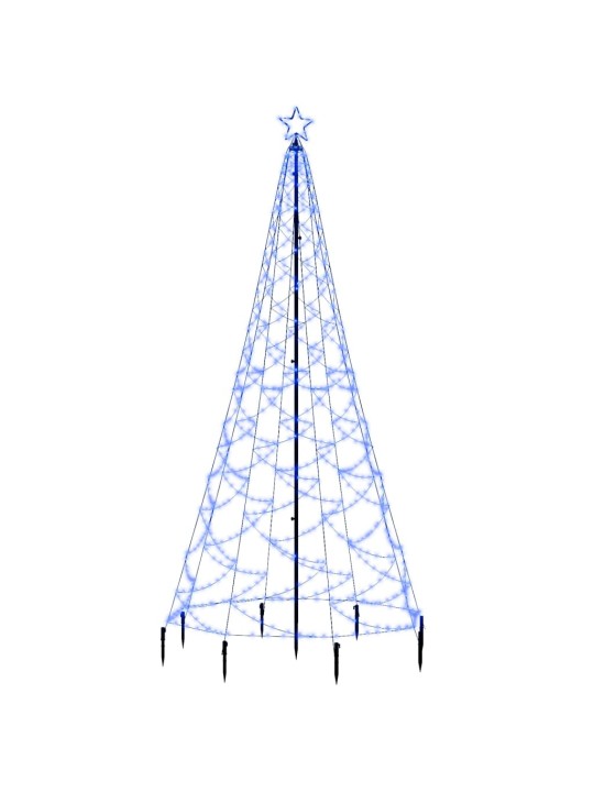 Jõulupuu metallist postiga, 500 LEDi, sinine, 3 m