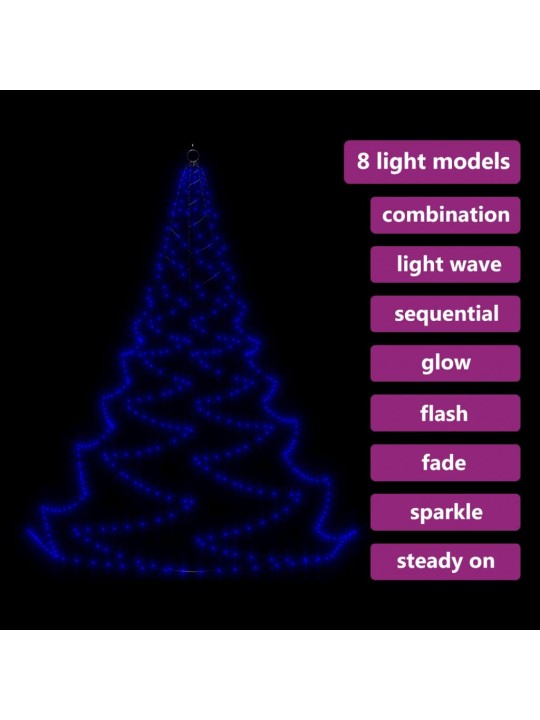 Seinapuu metallkonksudega, 720 LEDi, sinine, 5 m, tuppa/õue