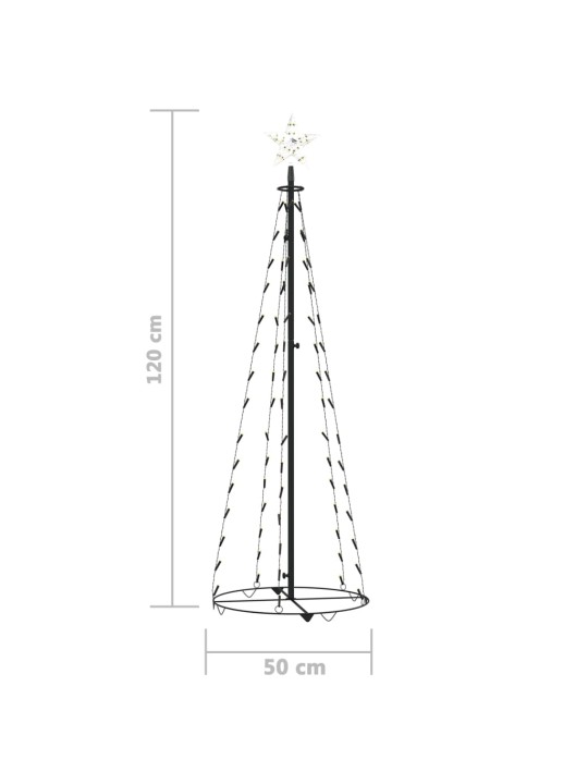 Koonusekujuline jõulupuu 70 sooja valget LEDi, 50x120 cm