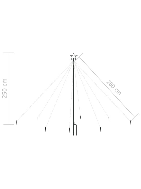 Led-valguskettidega jõulupuu õue 400 LEDi, 2,5 m