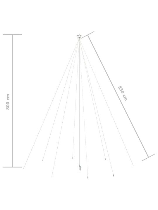 Jõulupuu tuled, tuppa/õue, 1300 LEDi, värviline, 8 m