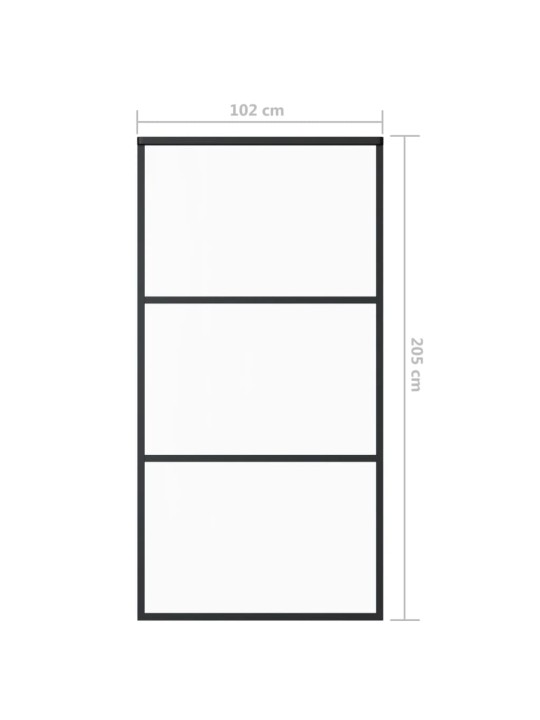 Liuguks, esg-klaas ja alumiinium, 102x205 cm, must