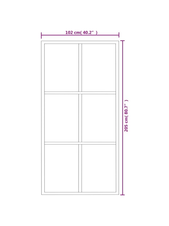 Liuguks, esg-klaas ja alumiinium, 102x205 cm, must