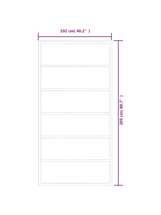 Liuguks, esg-klaas ja alumiinium, 102x205 cm, must