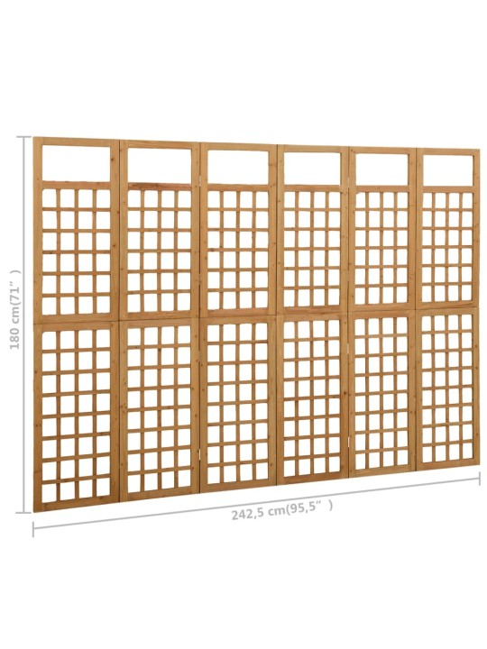 6 paneeliga sirm/ronitaimede alus, kuusepuit, 242,5 x 180 cm