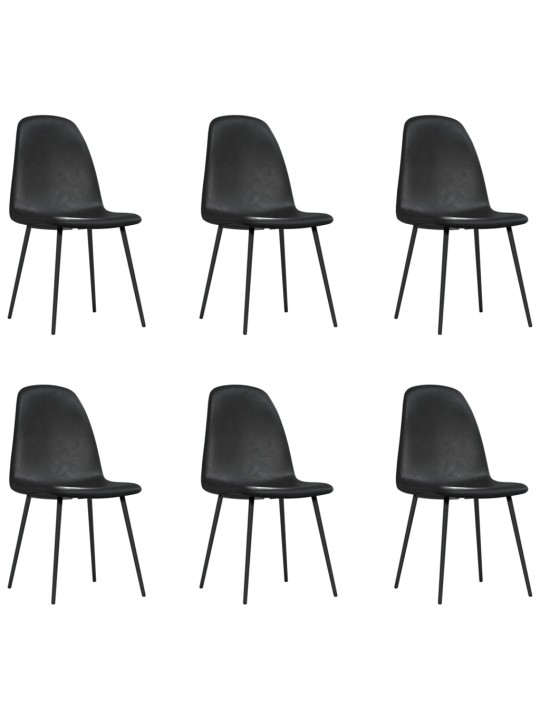 Söögitoolid, 6 tk must, kunstnahk