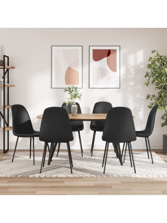 Söögitoolid, 6 tk must, kunstnahk
