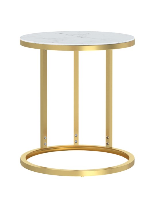 Lisalaud, kuldne ja valge marmor, 45 cm, karastatud klaas