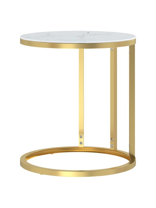 Lisalaud, kuldne ja valge marmor, 45 cm, karastatud klaas