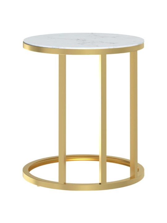 Lisalaud, kuldne ja valge marmor, 45 cm, karastatud klaas