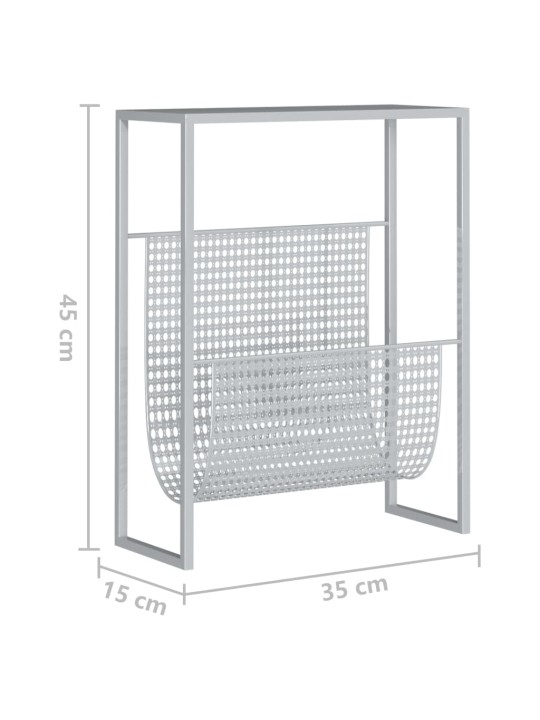 Ajakirjahoidja, hõbedane, 35 x 15 x 45 cm, teras