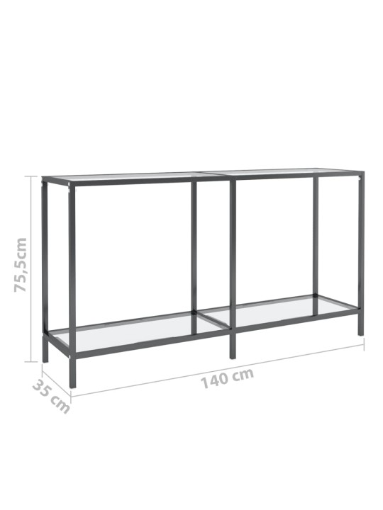 Konsoollaud, läbipaistev, 140 x 35 x 75,5 cm, karastatud klaas