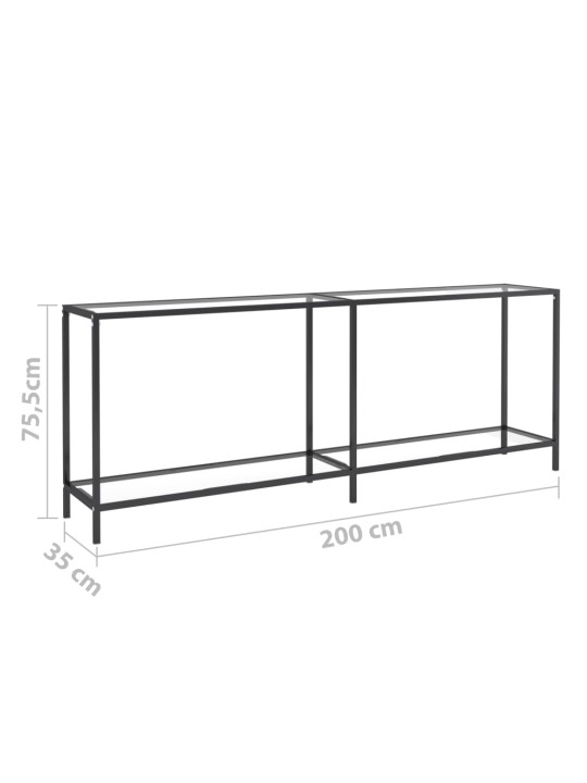Konsoollaud, läbipaistev, 200 x 35 x 75,5 cm, karastatud klaas