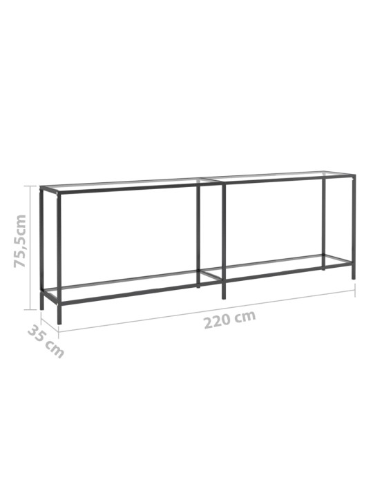 Konsoollaud, läbipaistev, 220 x 35 x 75,5 cm, karastatud klaas