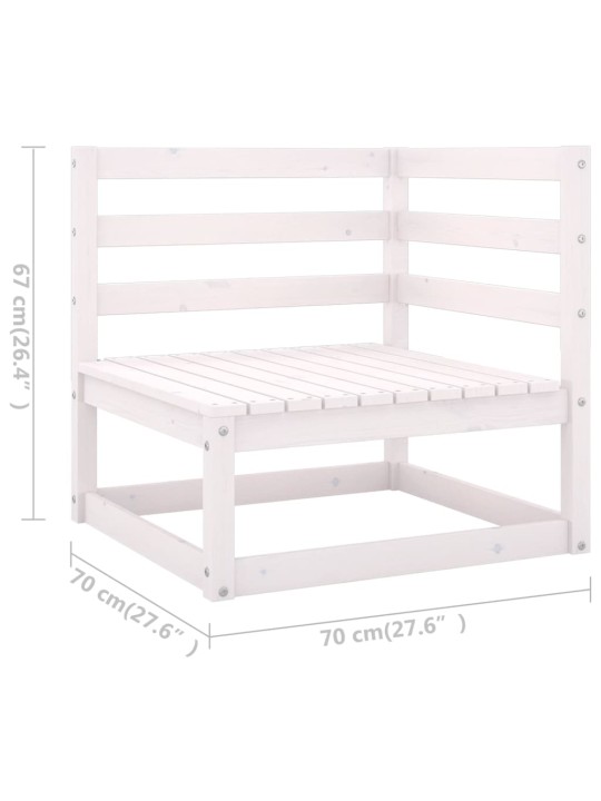 3075730 7-osaline aiamööblikomplekt, valge, toekas männipuit (805666+805676+805701)